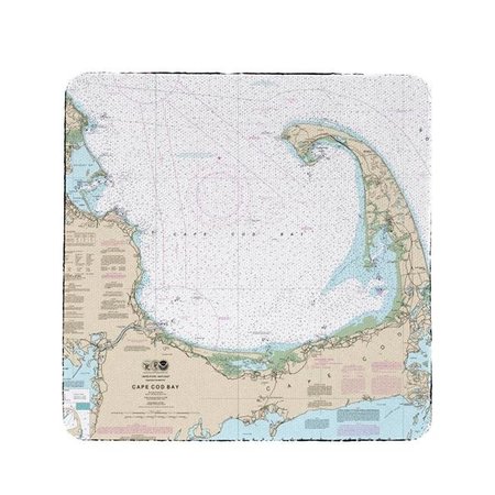 BETSY DRAKE Betsy Drake CT13246 4 x 4 in. Cape Cod Bay; MA Nautical Map Coaster - Set of 4 CT13246